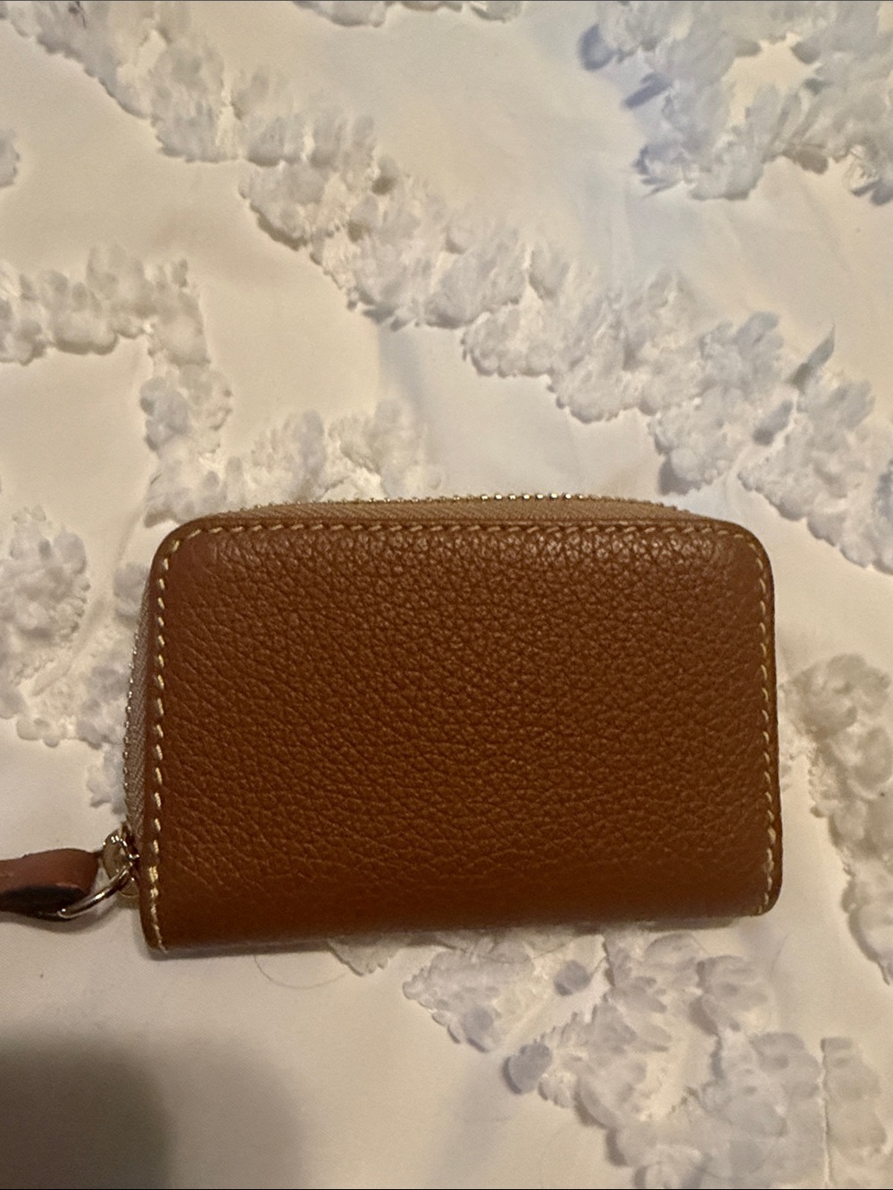 Dooney & Bourke Tan/Brown Pebbled Leather Crossbody with Credit Card Wallet - Picture 8 of 16